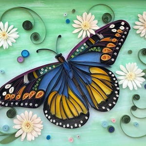 Quilling Butterfly Wall Art Decor, Framed Handmade Paper Gift - Etsy