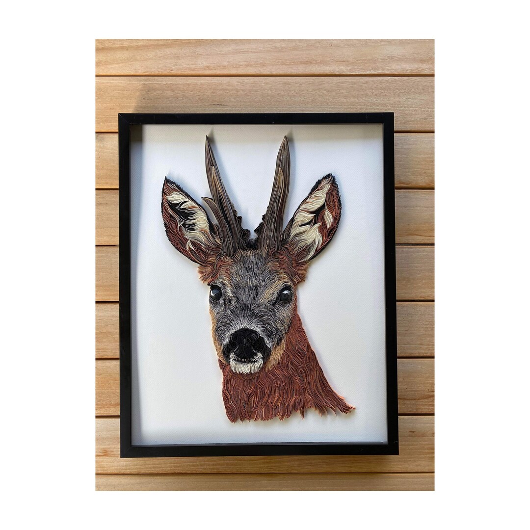 Quilled Deer Deer Framed Wall Art Quilling Deer Gift for Etsy