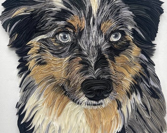 Retrato de perro personalizado en filigrana, arte original en papel, arte para mascotas