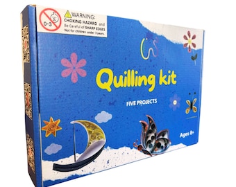 Kit de quilling, kit de bricolaje, kit de quilling para adultos y niños, regalo original para ella, herramientas, herramienta de quilling, regalo de cumpleaños para ella, tiras de papel
