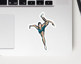 Art Sticker | Blue Figure Skating Choreography Illustration
