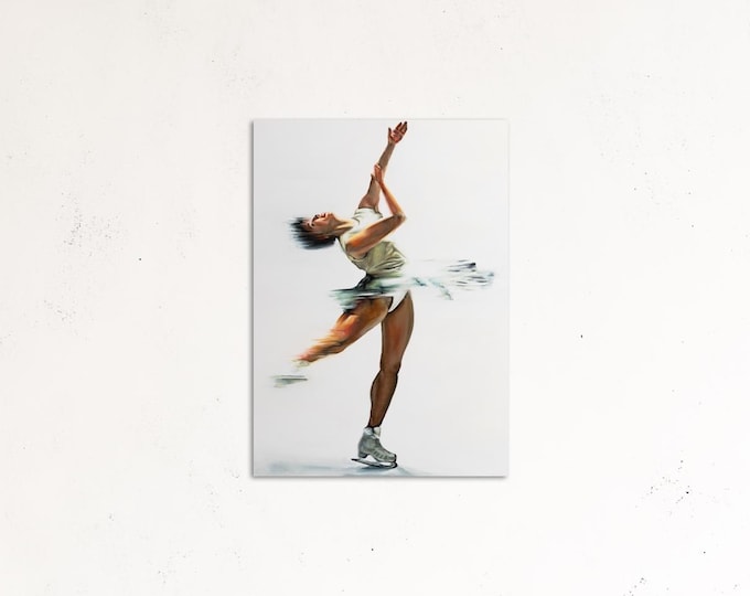Featured listing image: "To Be Something" Alysa Liu Inspired Oil Painting on Canvas Board | Promise Collection