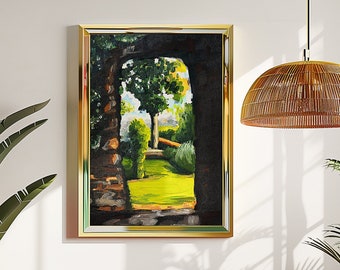 Giclée Art Print | Doorway to the Garden | Italian Summer Inspired Oil Painting