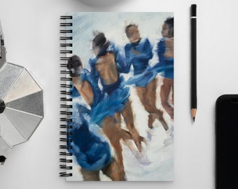 Spiral Art Notebook | Blue Figure Skating Jump Diary | Ice Skate Journal