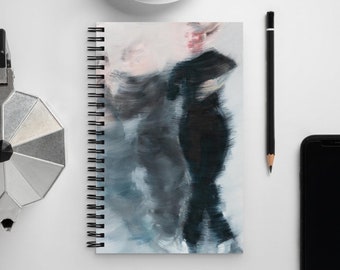 Spiral Art Notebook | Midnight Blue and Blush Jump Diary | Amber Glenn Figure Skating Journal
