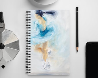 Spiral Art Notebook | Vibrant Blue Axel Jump Diary | Figure Skating Journal | Hana Yoshida 吉田 陽 2024 - 2025