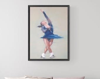 Figure Skating Art Print | Josefin Taljegård Spin Oil Painting