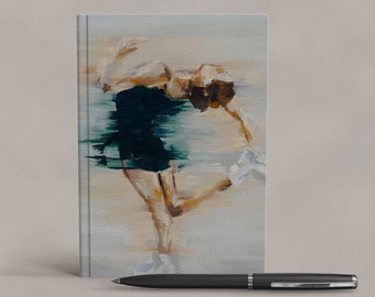 Art Notebook | Graphic Green Figure Skating Spin | Hardcover Ice Skate Journal Diary