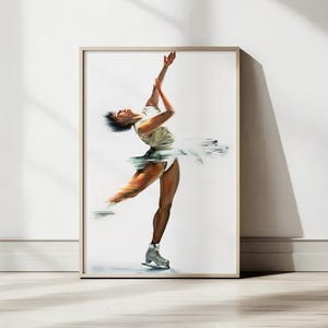 Figure Skating Art Print | Alysa Liu Inspired Ice Skating Spin Wall Art | Promise Collection No1