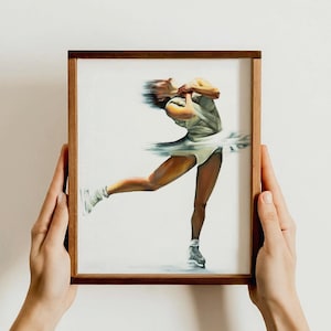 Figure Skating Art Print | Alysa Liu Inspired Ice Skating Spin Wall Art | Promise Collection No4