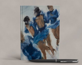 Art Notebook | Blue Figure Skating Jump | Hardcover Journal