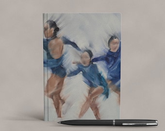 Art Notebook | Blue Figure Skating Jump | Hardcover Journal