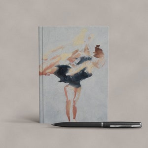Art Notebook | Abstract Figure Skating Spin in Black Illustration | Printed Hardcover Journal | Ice Skater Gift