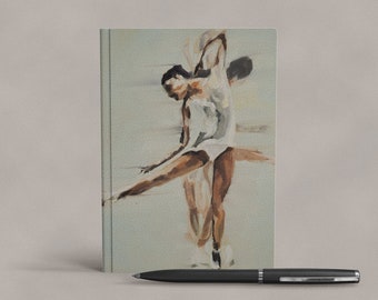 Art Notebook | Figure Skater Upright Spin In White | Hardcover Journal