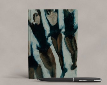 Art Notebook | Midnight Blue Quad Jump Illustration  | Kamila Valieva Figure Skating Hardcover Journal | Modern Minimalist Ice Skater Gift