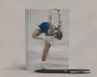 Art Notebook | Blue Figure Skating Spin | Hardcover Journal