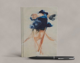 Art Notebook | Figure Skating Upright Spin Blue on Cream | Hardcover Journal