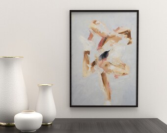 Art Print | Abstract Figure Skating Spin in Honeycomb | Oil Painting Giclée Print Poster | Modern Graphic Minimalism Wall Décor