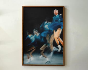 Jump Sequence Indigo on Black | Figure Skating Art Poster Inspired By Kailani Craine