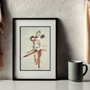 Elegant Ice Skating Art Print | Stunning White Dress Spin | Original Oil Painting from Indie Artist | Unique Figure Skater Gift Wall Art