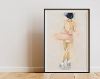 Art Print | Light Pink Axel Jump Oil Painting | Figure Skating Giclée Print Poster | Rino Matsuike 松生 理乃 2024 - 2025 Wall Art
