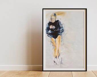 Art Print | Triple Axel Jump Oil Painting | Figure Skating Giclée Print Poster | Amber Glenn 2024 - 2025 Wall Art