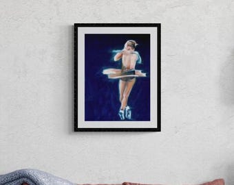 Figure Skating Art Print | Niina Petrokina Jump Oil Painting