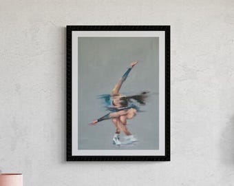 "Sharknaki" Figure Skating Art Print | Lara Naki Gutmann Spin Oil Painting