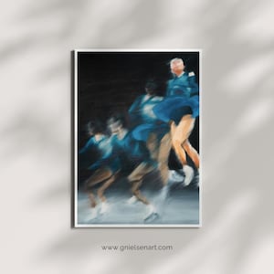 Figure Skating Art Poster | Oil Painting, Triple Jump Sequence