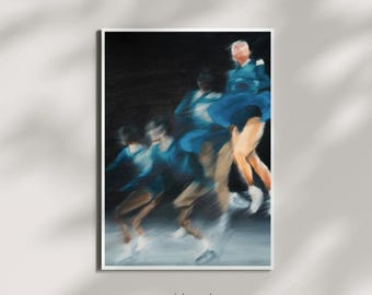 Jump Sequence Indigo on Black | Figure Skating Art Poster Inspired By Kailani Craine