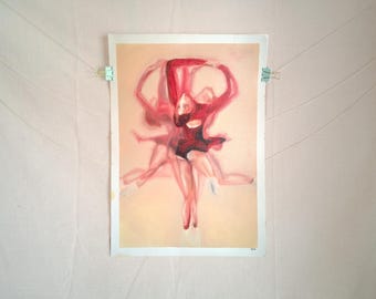 "Mariah in Red" Oil Painting on Canvas Paper Inspired by Mariah Bell