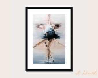 Framed Art Print | Upright Spin | Fine Art Print | Figure Skater in Motion | Ready  to Hang Wall Decor Poster