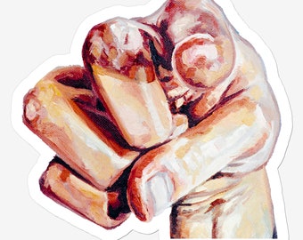 Sticker |  Fun Pointing Hand Sticker | Pointing Finger Oil Painting Sticker