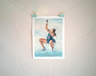 Elizaveta Tuktamysheva Inspired Oil Painting on Canvas Paper