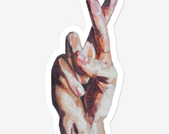 Sticker | Choose Hope | Fingers Crossed Oil Painting Sticker