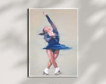 Taljegård Spin Oil Painting Poster | Figure Skating Art Poster