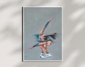 "Sharknaki" Lara Naki Gutmann Spin Oil Painting Poster | Figure Skating Art Poster