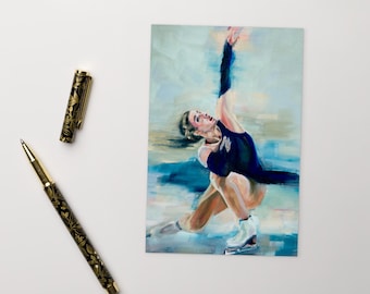 "Believe" Amber Glenn Inspired Art Postcard 2026