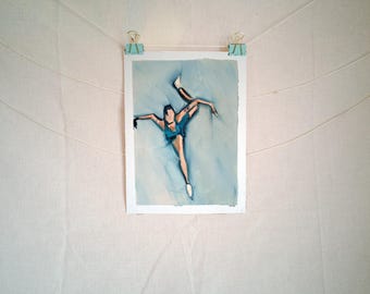 Elizaveta Tuktamysheva Inspired Oil Painting on Canvas Paper