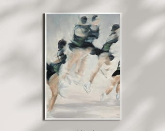 Jump in Black and Green | Figure Skating Art Poster Inspired by Kaori Sakamoto 坂本花織