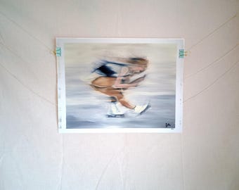 "Bradie Sit Spin" Oil Painting on Canvas Paper Inspired by Bradie Tennell
