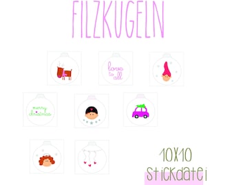 Embroidery file "Felt balls xmas21"