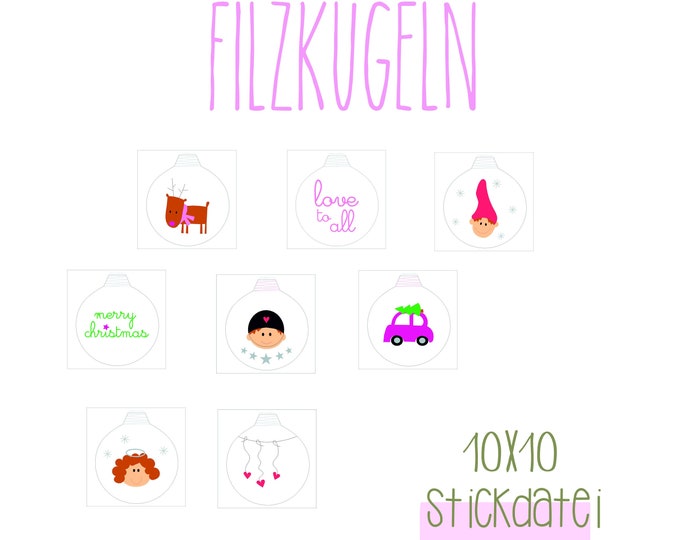 Embroidery file "Felt balls xmas21"