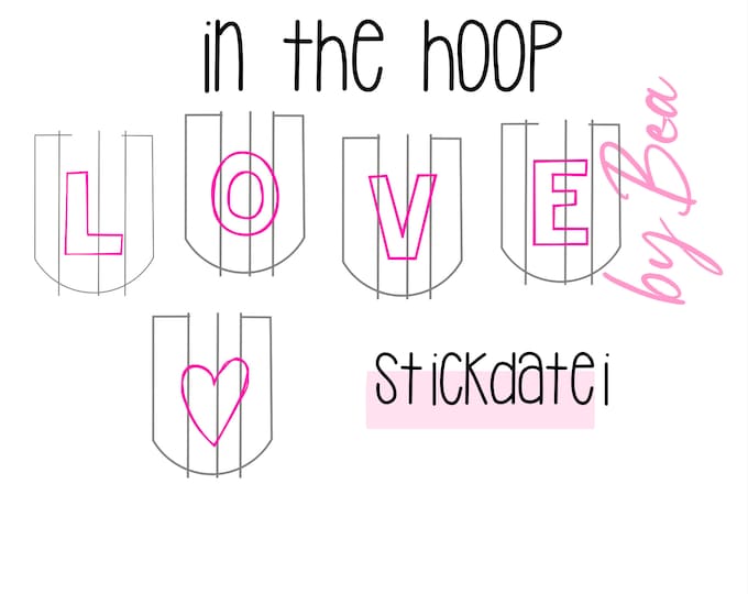 Embroidery file "Patch Pennant LOVE"