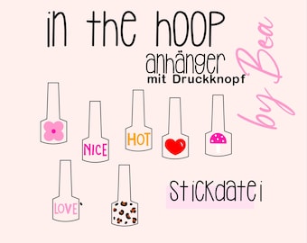 Embroidery file "IN THE HOOP - Pendant with snap fastener"