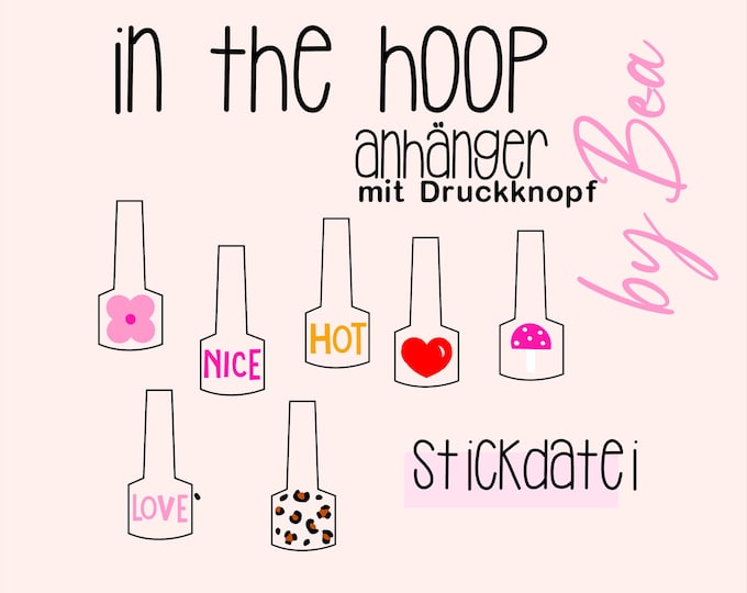 Embroidery file "IN THE HOOP - Pendant with snap fastener"