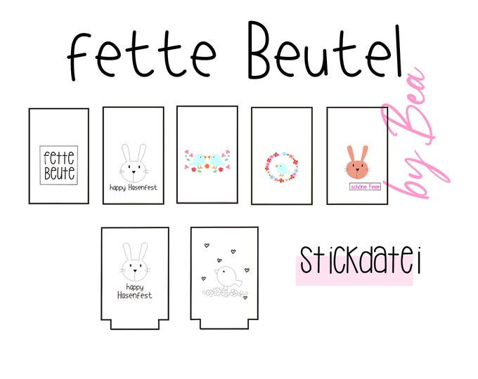 Embroidery file "IN THE HOOP - Fat Bags"