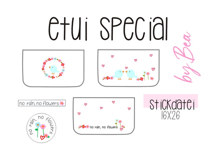 Embroidery file "Case No rain, no flowers"