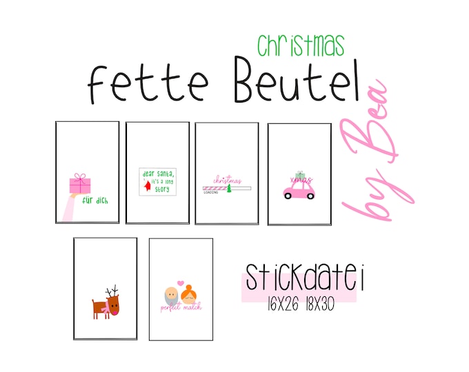 Embroidery file "IN THE HOOP - Fat Bags - Christmas"