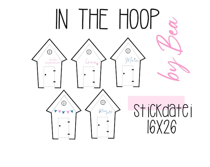 Stickdatei " In the Hoop - Strandhäuser 23"
